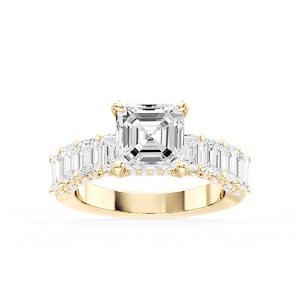 Claire Asscher Lab Grown Diamond Hidden Halo Engagement Ring
