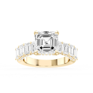 Claire Asscher Lab Grown Diamond Hidden Halo Engagement Ring