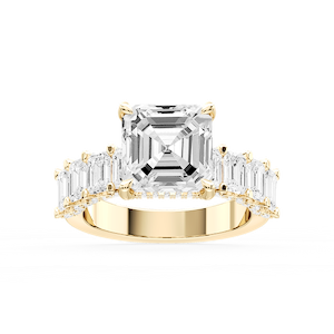 Claire Asscher Lab Grown Diamond Hidden Halo Engagement Ring
