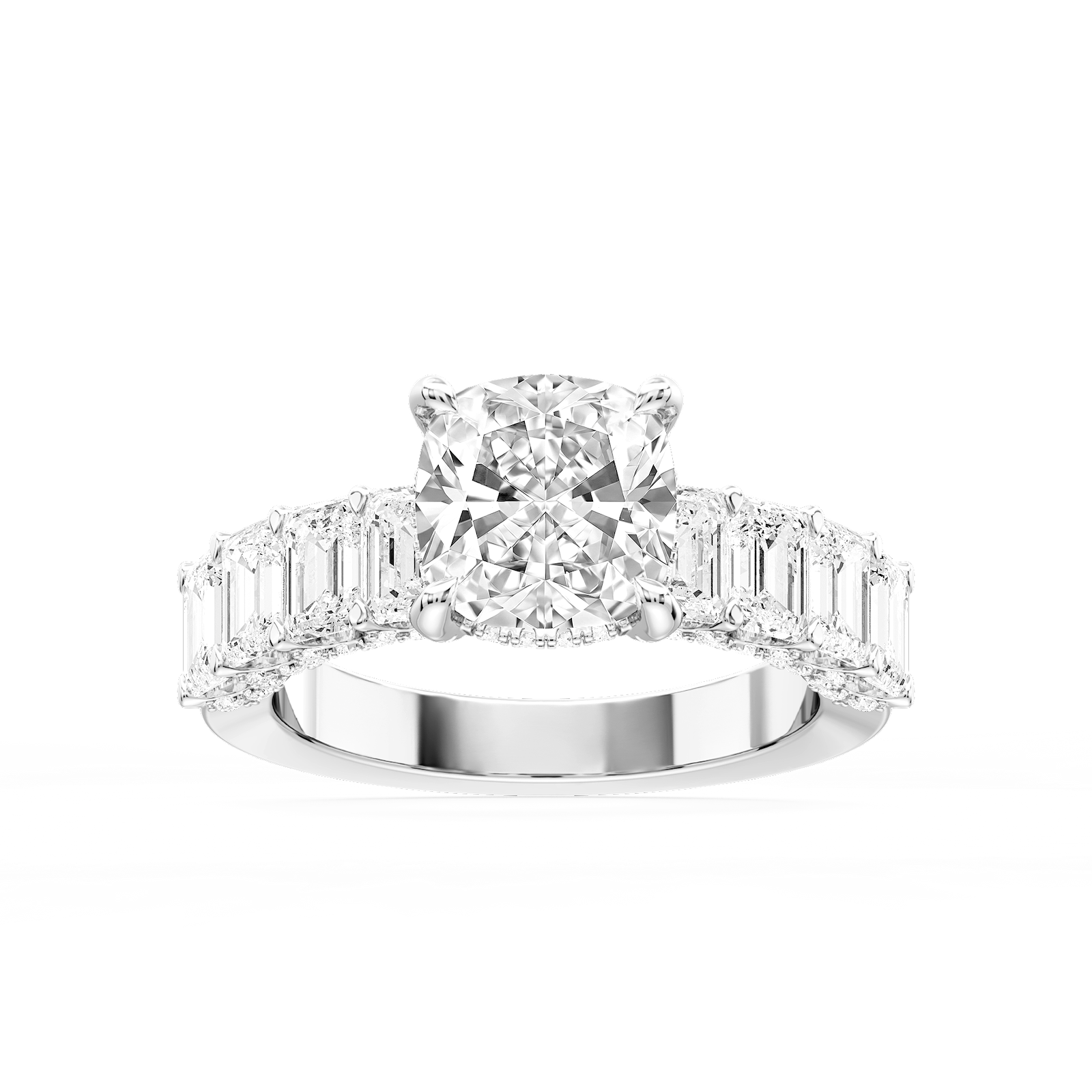 Claire Cushion Lab Grown Diamond Hidden Halo Engagement Ring