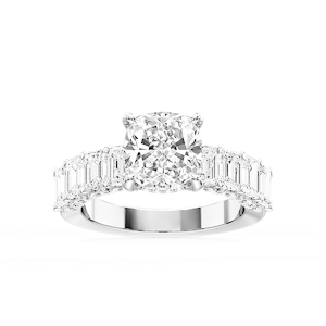 Claire Cushion Lab Grown Diamond Hidden Halo Engagement Ring