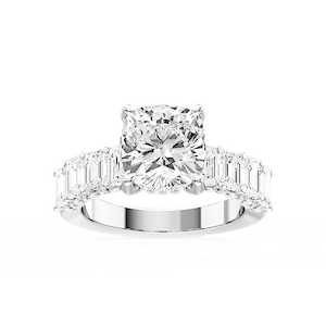 Claire Cushion Lab Grown Diamond Hidden Halo Engagement Ring