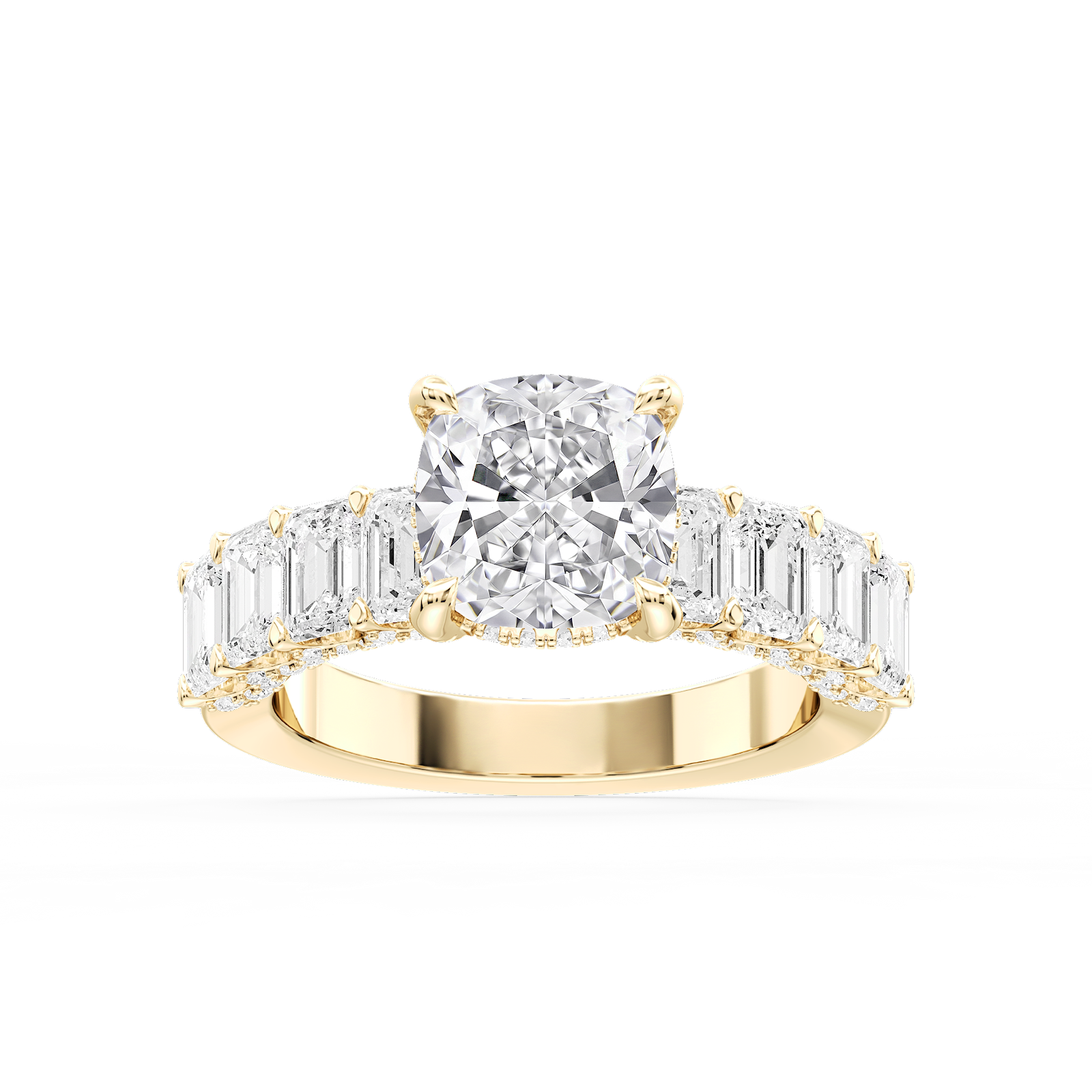 Claire Cushion Lab Grown Diamond Hidden Halo Engagement Ring