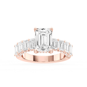 Claire Emerald Lab Grown Diamond Hidden Halo Engagement Ring