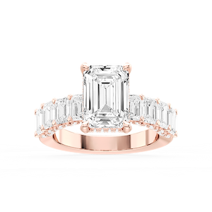Claire Emerald Lab Grown Diamond Hidden Halo Engagement Ring