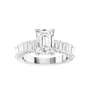 Claire Emerald Lab Grown Diamond Hidden Halo Engagement Ring
