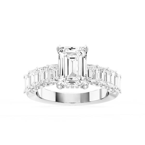 Claire Emerald Lab Grown Diamond Hidden Halo Engagement Ring