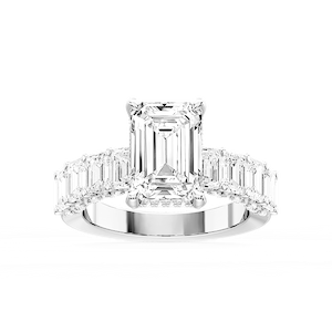 Claire Emerald Lab Grown Diamond Hidden Halo Engagement Ring