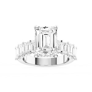 Claire Emerald Lab Grown Diamond Hidden Halo Engagement Ring