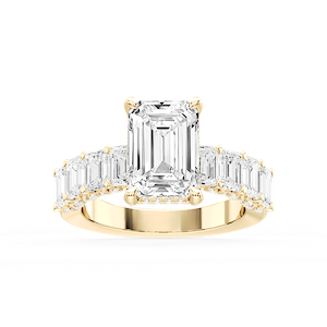 Claire Emerald Lab Grown Diamond Hidden Halo Engagement Ring