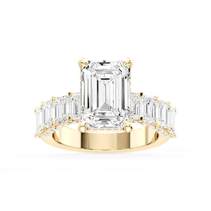 Claire Emerald Lab Grown Diamond Hidden Halo Engagement Ring