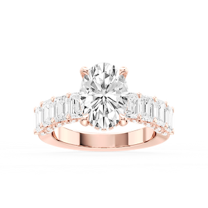 Claire Oval Lab Grown Diamond Hidden Halo Engagement Ring