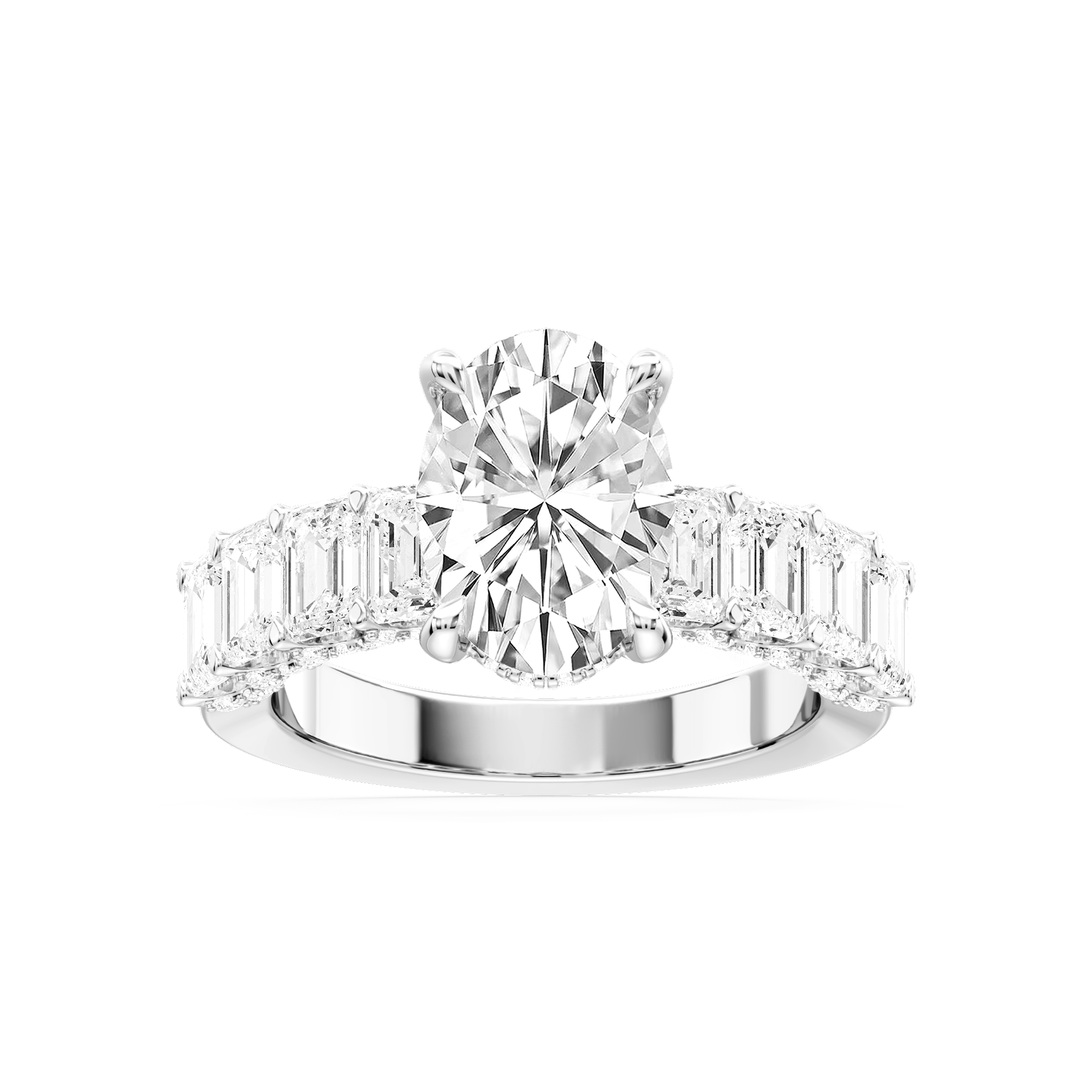 Claire Oval Lab Grown Diamond Hidden Halo Engagement Ring