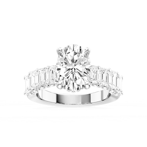 Claire Oval Lab Grown Diamond Hidden Halo Engagement Ring