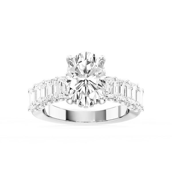 Claire Oval Lab Grown Diamond Hidden Halo Engagement Ring