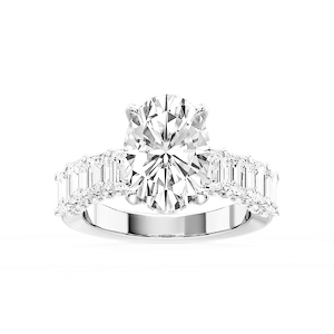 Claire Oval Lab Grown Diamond Hidden Halo Engagement Ring