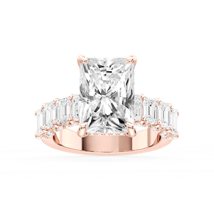 Claire 7 ³⁄₄ ctw Radiant Lab Grown Diamond Hidden Halo Engagement Ring