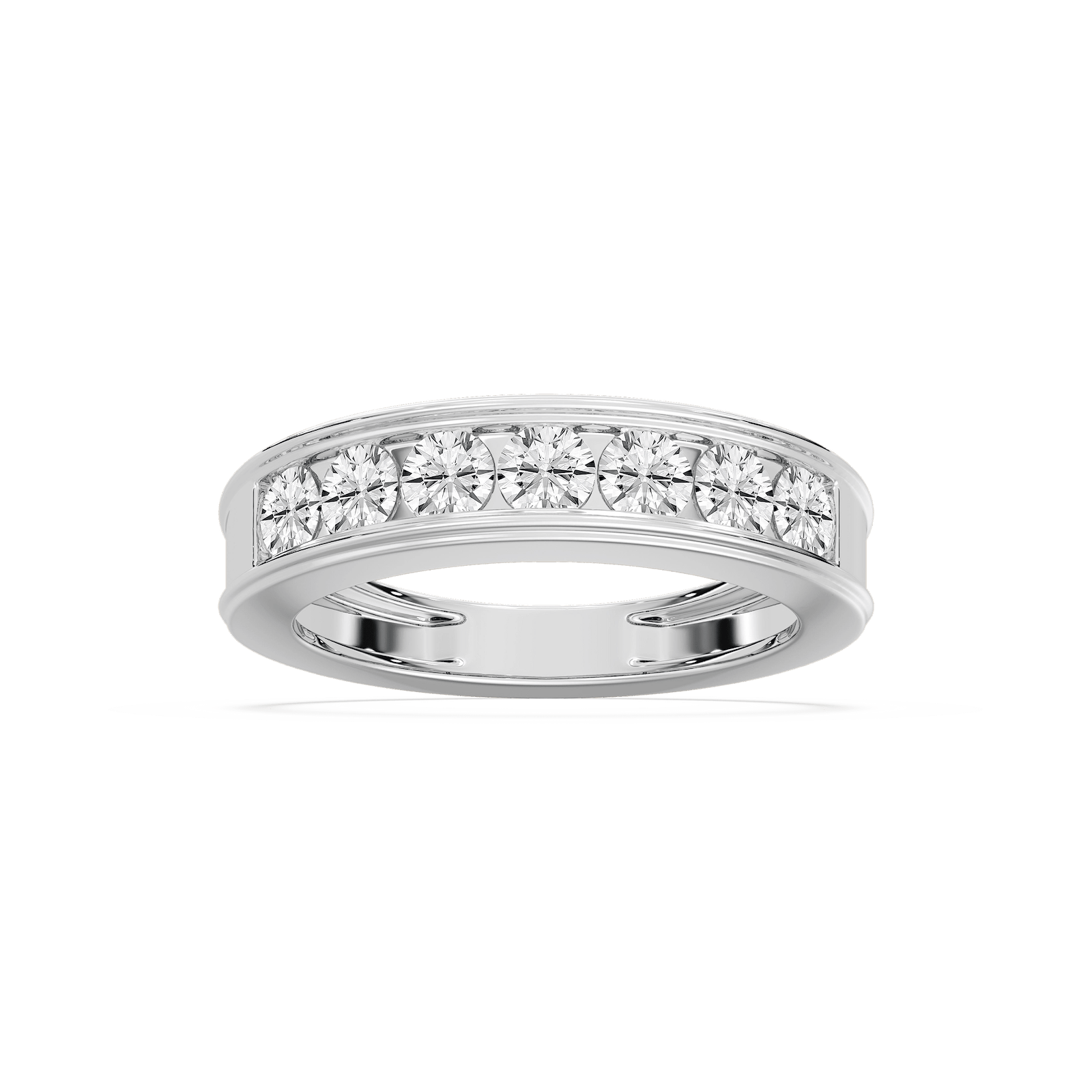 Classic 7 Stone Channel Band in Rose Gold