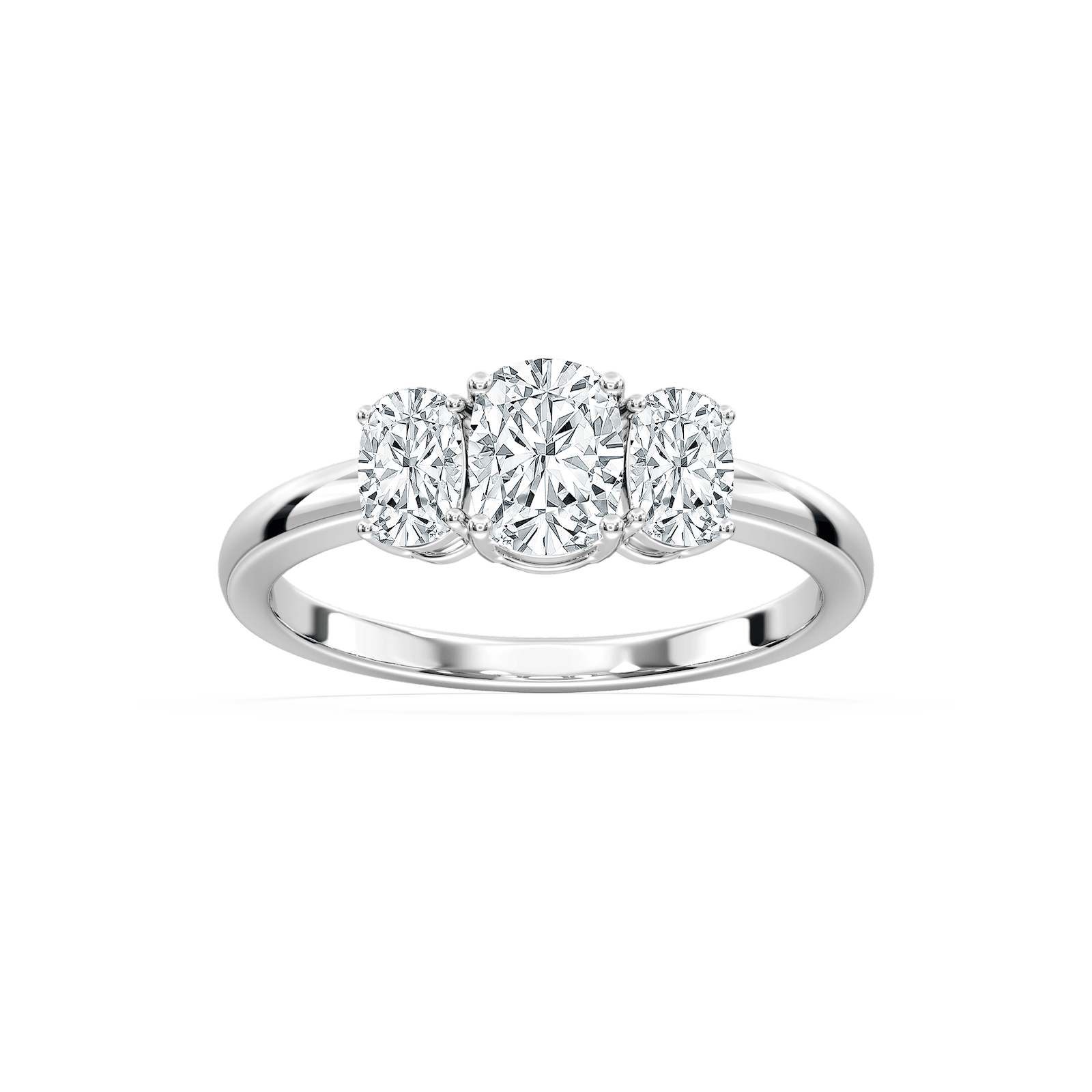 Classic Cushion Three Stone Ring in Rose Gold