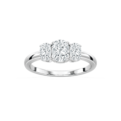 Alexa 2 ctw Cushion Lab Grown Diamond Basket Three Stone Engagement Ring