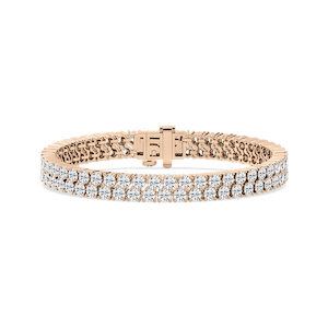 10 ctw Round Lab Grown Diamond Offset Double Row Tennis Bracelet  - 7 Inches