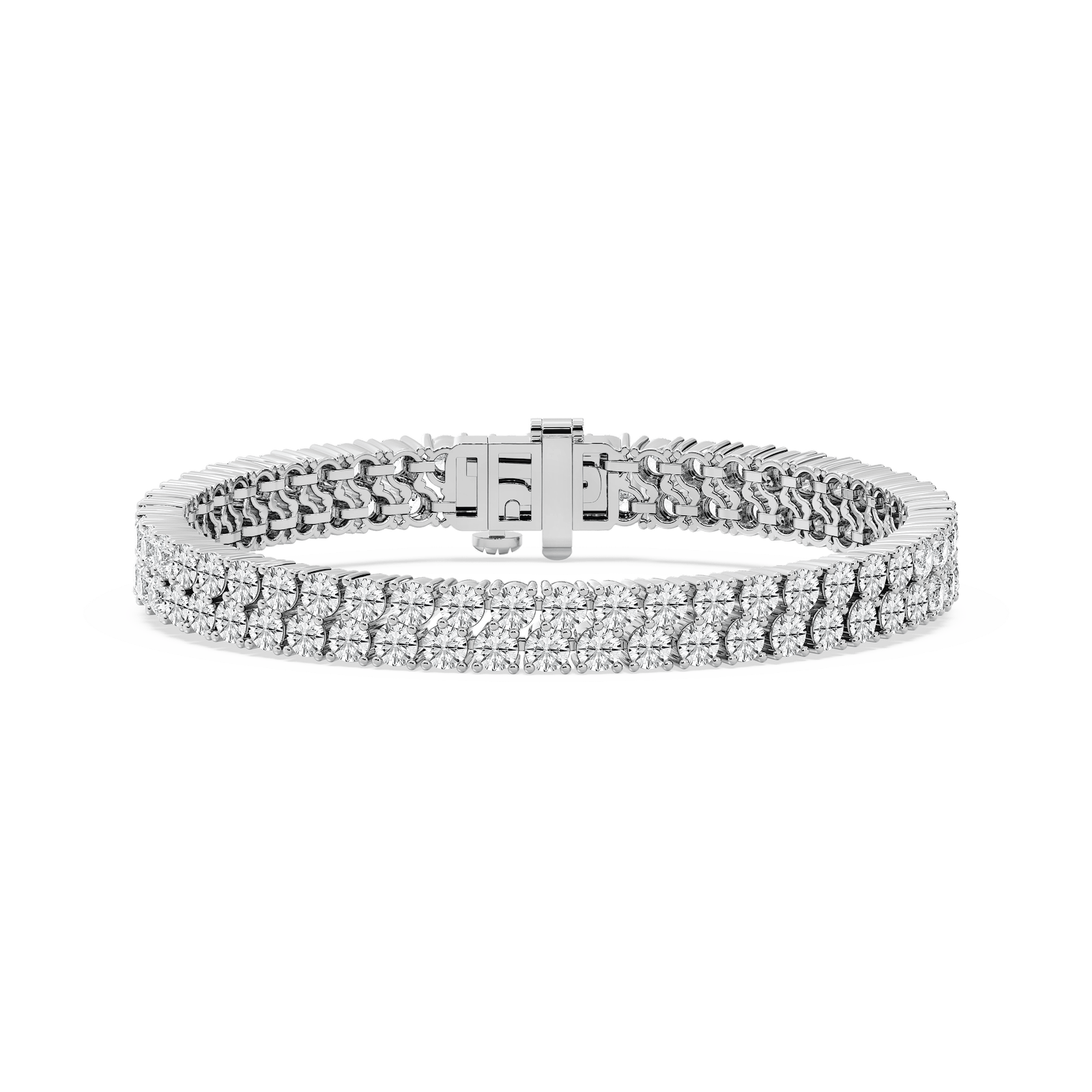 Classic Double Row Diamond Tennis Bracelet in Rose Gold
