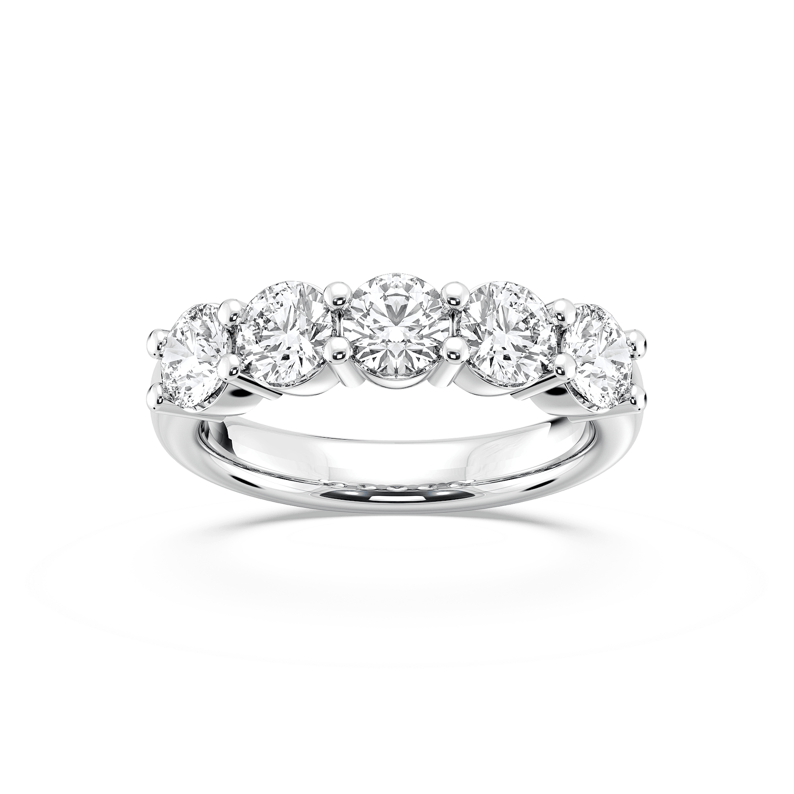 Natalia 2 ctw Round Lab Grown Diamond Five Stone Shared Prong Anniversary Band