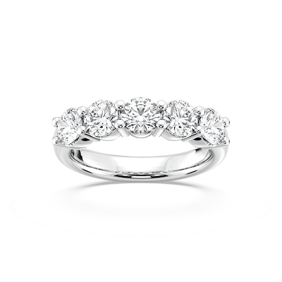 Natalia 2 ctw Round Lab Grown Diamond Five Stone Shared Prong Anniversary Band
