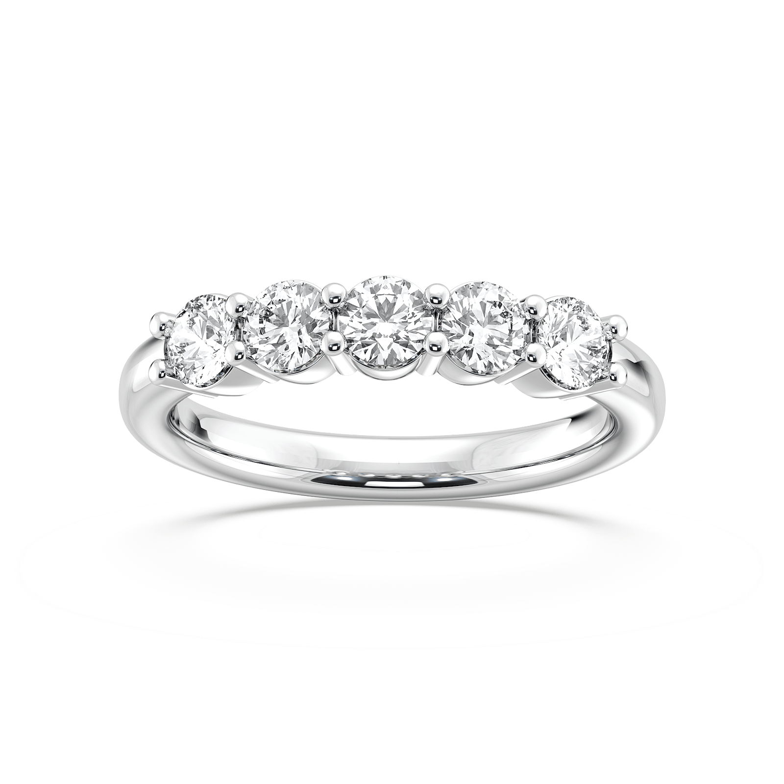 Natalia 2 ctw Round Lab Grown Diamond Five Stone Shared Prong Anniversary Band