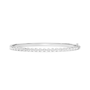 2 ⁷⁄₈ ctw Round Lab Grown Diamond Single Shared Prong Bangle Bracelet - 7.5 Inches