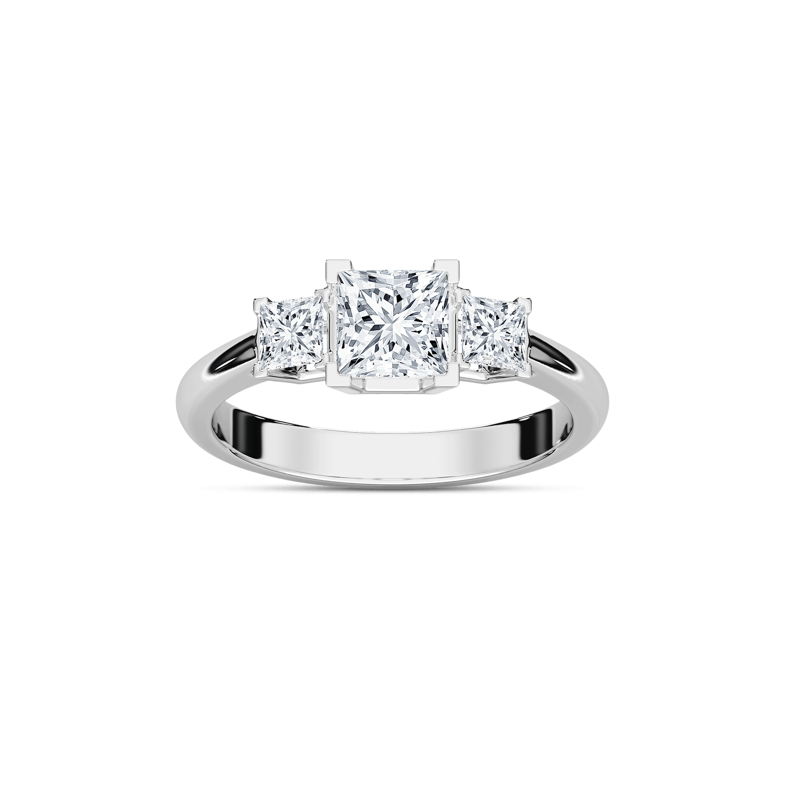 Emmie 1 ½ ctw Princess Lab Grown Diamond Modern Three Stone Engagement Ring
