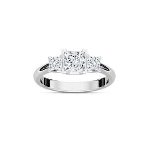 Emmie 1 ½ ctw Princess Lab Grown Diamond Modern Three Stone Engagement Ring
