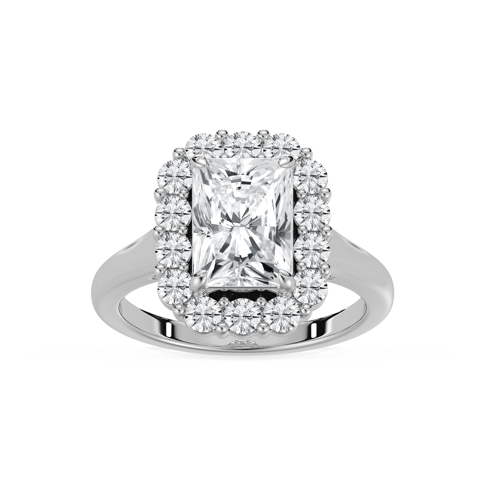Classic Radiant Halo Engagement Ring in Rose Gold