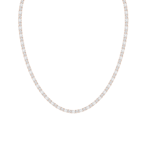 21 ctw Emerald and Round Lab Grown Diamond Classic Tennis Necklace - 18 Inches