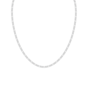 21 ctw Emerald and Round Lab Grown Diamond Classic Tennis Necklace - 18 Inches