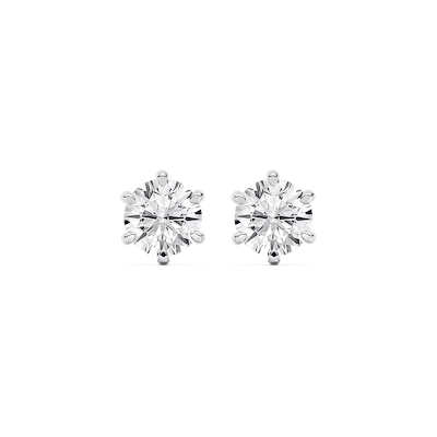4 ctw Round Lab Grown Diamond Six Prong Stud Earrings