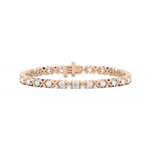 5 ctw Round Lab Grown Diamond Classic XO Bracelet - 7 Inches