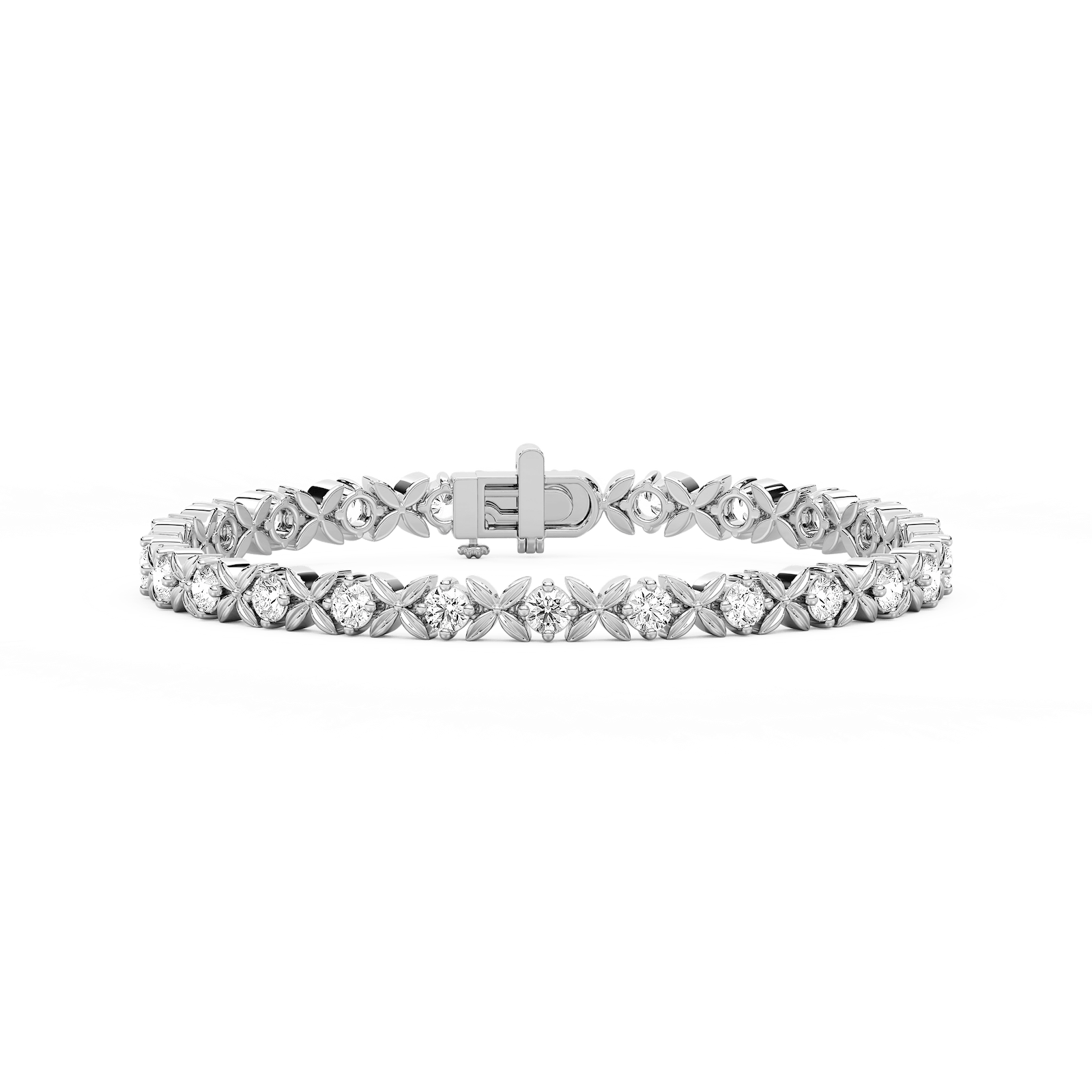 5 ctw Round Lab Grown Diamond Classic XO Bracelet - 7 Inches