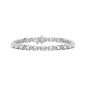 5 ctw Round Lab Grown Diamond Classic XO Bracelet - 7 Inches