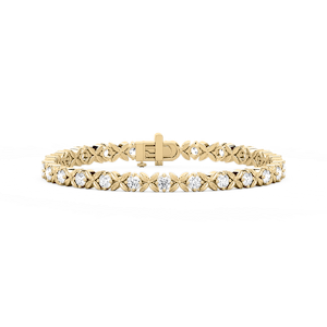 5 ctw Round Lab Grown Diamond Classic XO Bracelet - 7 Inches