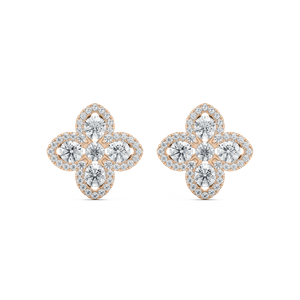 1  ctw Round Lab Grown Diamond Clover Stud Earrings