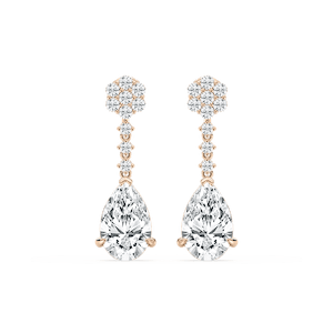 2 ¼ ctw Pear and Round Lab Grown Diamond Drop Earrings