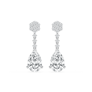 2 ¼ ctw Pear and Round Lab Grown Diamond Drop Earrings