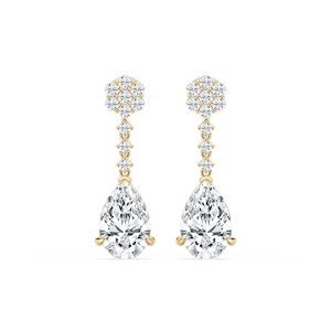 2 ¼ ctw Pear and Round Lab Grown Diamond Drop Earrings