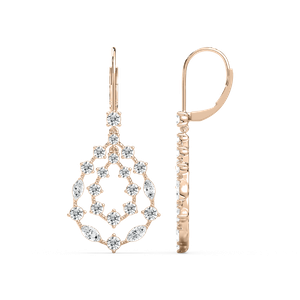 2 ¹⁄₃ ctw Marquise and Round Lab Grown Diamond Cluster Drop Earrings