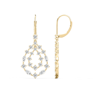 2 ¹⁄₃ ctw Marquise and Round Lab Grown Diamond Cluster Drop Earrings