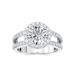 Coco Lab Grown Diamond Split Shank Halo Engagement Ring