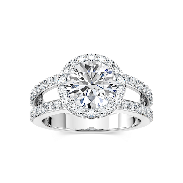 Coco Lab Grown Diamond Split Shank Halo Engagement Ring