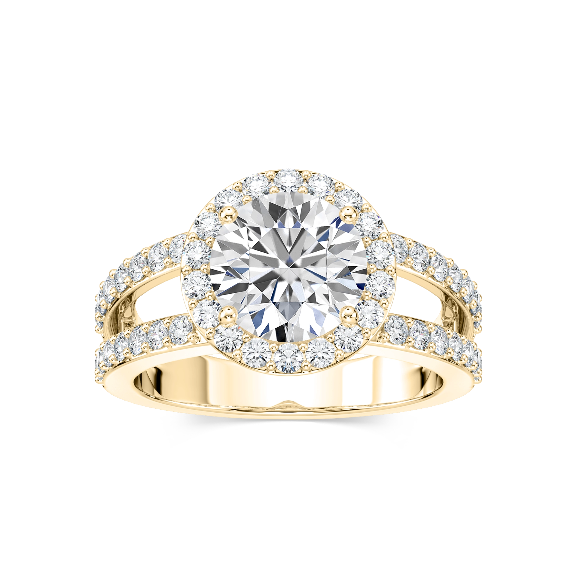 Coco Lab Grown Diamond Split Shank Halo Engagement Ring