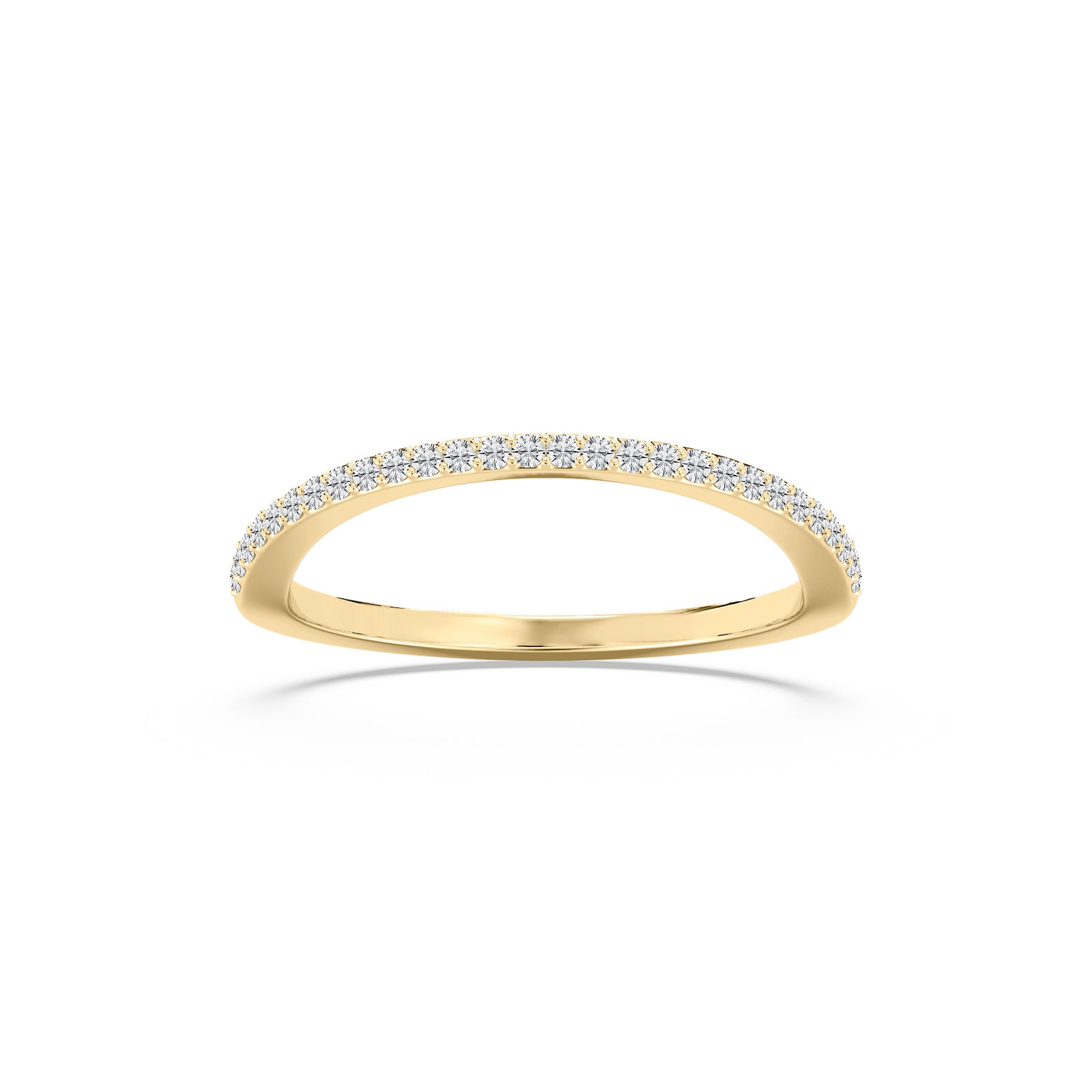 Coral 1/8 ctw Round Lab Grown Diamond Petite Curved Band
